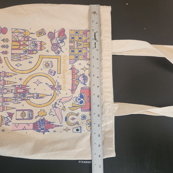 Walt Disney 50 Anniversary Magic Kingdom Starbucks Been There Series Canvas Bag - Picture 6 of 10